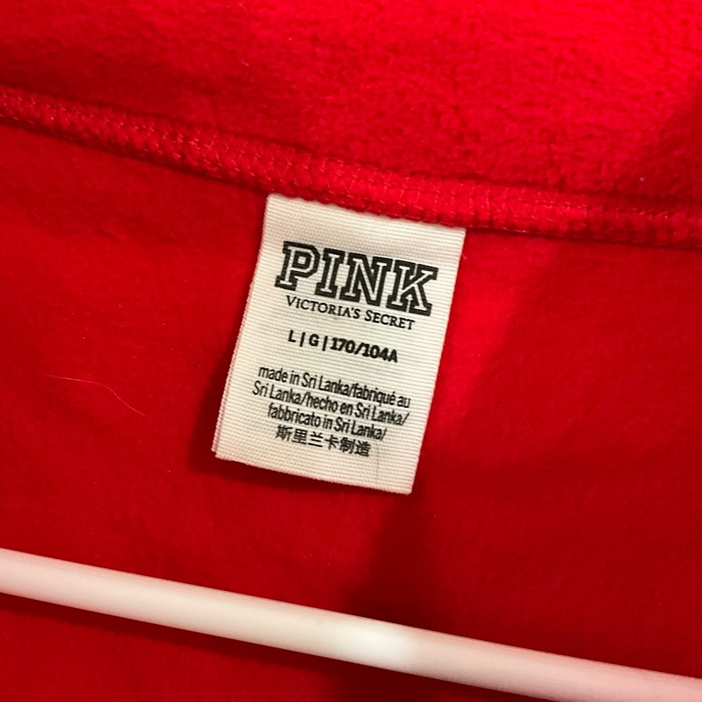 Pink Red Half-Zip Drawstring Pullover - image 3